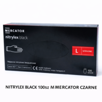 Rękawice RĘKAWICZKI nitrylowe mocne NITRYLEX BLACK 100sz MERCATOR CZARNE